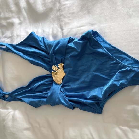 PatBO Blue Chemise with Gold Detail - Picture 2 of 5